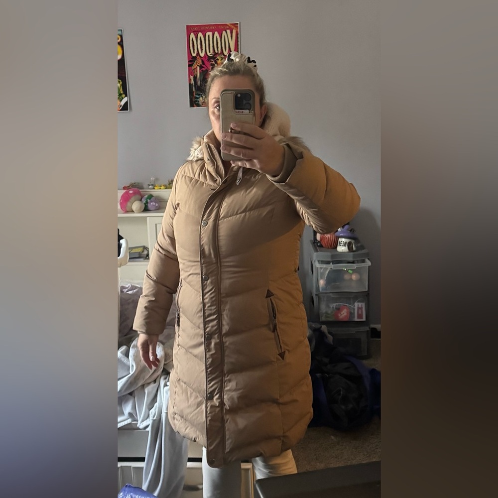 Women's Tan Puffer Coat
